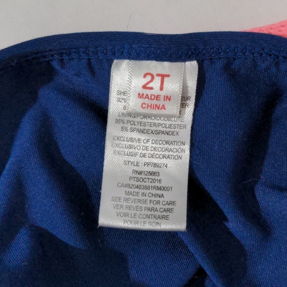 2T Blue & Neon Pink Platinum Bikini Girl - Picture 5 of 7